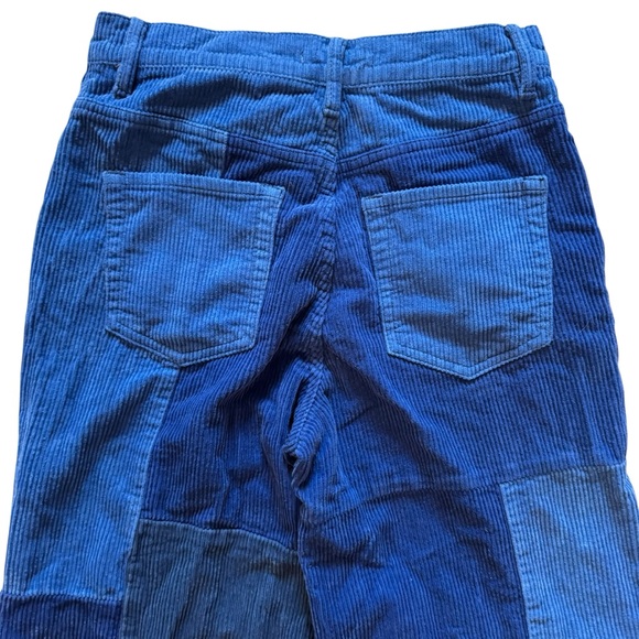 PacSun Blue Corduroy Patchwork Baggy Jeans Size 27 High Rise 32” Inseam Wide Leg - Picture 5 of 10